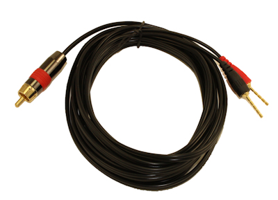 6ft 1 Wire SubWoofer 18AWG (1 RCA to 2 Pos/Neg Speaker Connects) Cable