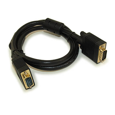 3ft Premium VGA Male/Male Triple-Shielded Cable w/Ferrites Gold Plated