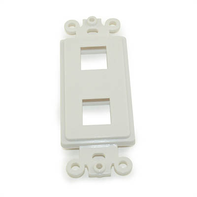 Wall plate: 2 Open Keystone Decora Plate Insert, White