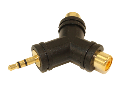 3.5mm Stereo Jack (Male) to 2 RCA (Female) Adapter, Gold Plated