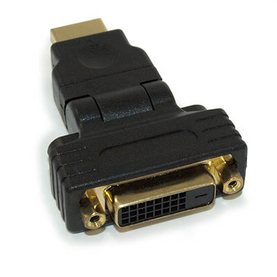 HDMI Male to DVI-D Female Swivel Gold Adapter GOLD Plated