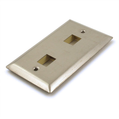 Wall plate: Keystone, 2 Hole - Stainless Steel