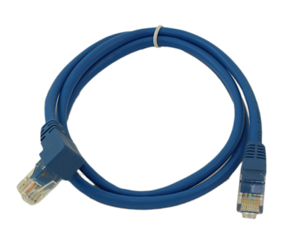 3ft Cat5E ANGLED Ethernet RJ45 Patch Cable, NON-BOOTED, BLUE