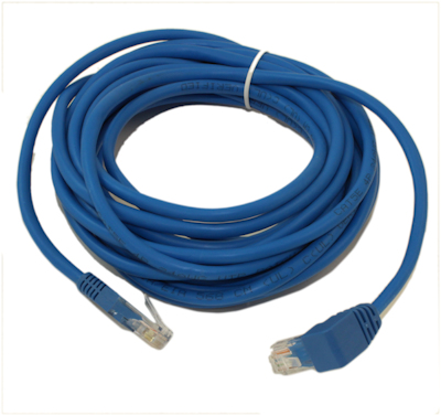 20ft Cat5E ANGLED Ethernet RJ45 Patch Cable, NON-BOOTED, BLUE