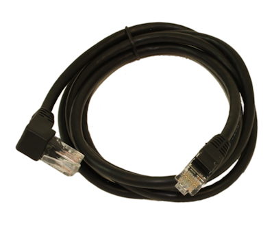 5ft Cat6 ANGLED-UP Ethernet RJ45 Patch Cable, NON-BOOTED, BLACK