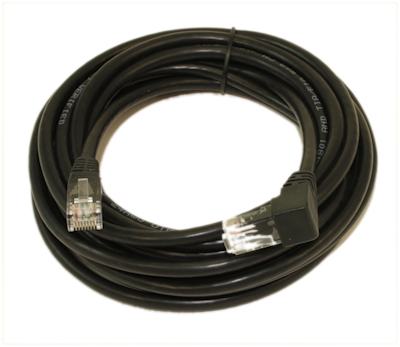14ft Cat6 ANGLED-UP Ethernet RJ45 Patch Cable, NON-BOOTED, BLACK