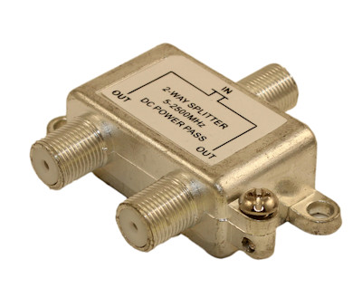 Coax Splitter, 2 Way, (Premium, Nickel Plated) 5-2500 Mhz