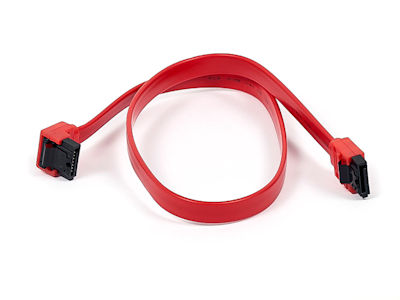 18IN SATA 3 Internal Data Cable, w/Locking Latch 90 Degree, Red