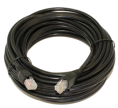 35ft Cat5E Ethernet RJ45 Patch Cable, Stranded, Snagless Booted, BLACK
