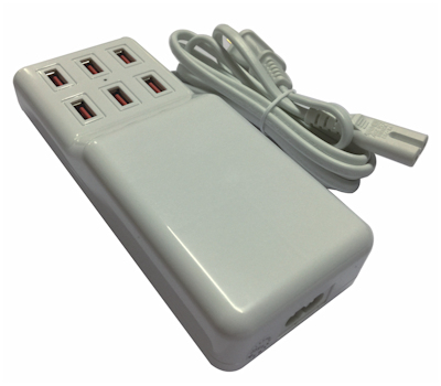 6 Port USB 12 Amp High Capacity Power Charger Center