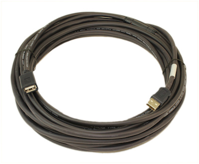 35ft USB 2.0 (ACTIVE) PLENUM Type A Male to A FEMALE Cable, Black