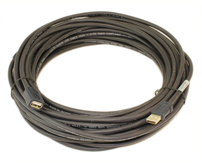 50ft USB 2.0 (ACTIVE) PLENUM Type A Male to A FEMALE Cable, Black