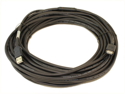 75ft USB 2.0 (ACTIVE) PLENUM Type A Male to A FEMALE Cable, Black