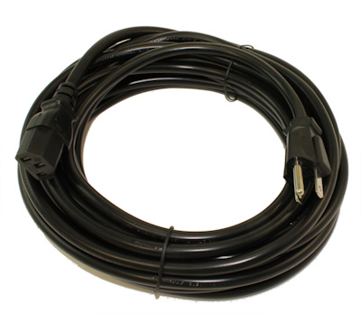 25ft Computer Power Cord (NEMA 5-15P to C13 Plug), 18AWG, Black