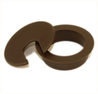 2IN CUT-HOLE SIZE Brown Round Wire Management Grommet with Removable Lid
