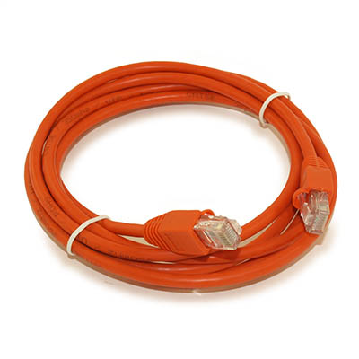 7ft Cat5E Ethernet RJ45 Patch Cable, Stranded, Snagless Booted, ORANGE