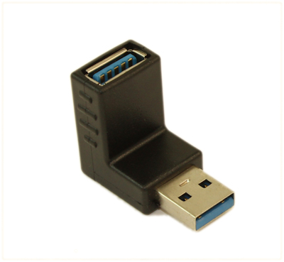 USB 3.2 Gen 1 UPWARD FACING A Male to A Female Right Angle Adapter