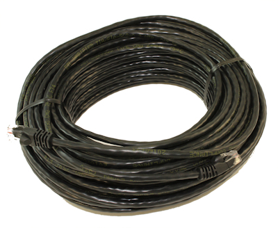 100ft Cat5E Ethernet RJ45 Patch Cable, Stranded, Snagless Booted, BLACK