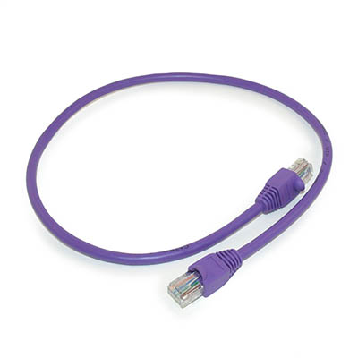 2ft Cat5E Ethernet RJ45 Patch Cable, Stranded, Snagless Booted, PURPLE