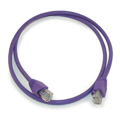 3ft Cat5E Ethernet RJ45 Patch Cable, Stranded, Snagless Booted, PURPLE