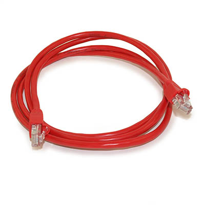 5ft Cat5E Ethernet RJ45 Patch Cable, Stranded, Snagless Booted, RED
