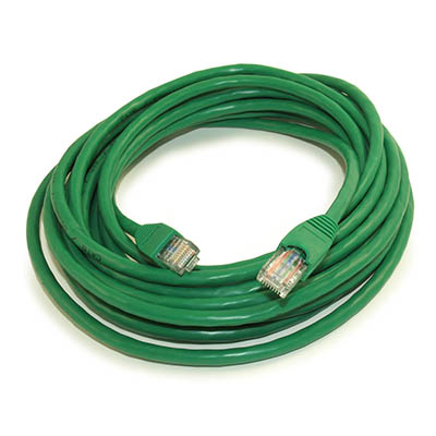 20ft Cat6 Ethernet RJ45 Patch Cable, Stranded, Snagless Booted, GREEN