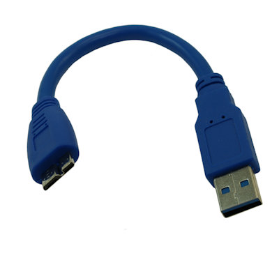 6inch USB 3.2 Gen 1 SUPERSPEED 5Gbps Type A to Micro-B Male Cable, Blue