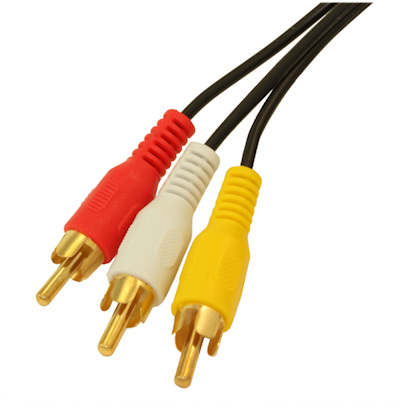 3ft 3 Wire RCA GENERAL DUTY Composite Video with Audio Gold Plated Cables 