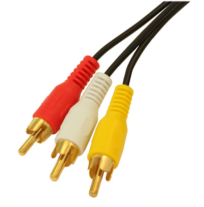 50ft 3 Wire RCA GENERAL DUTY Composite Video with Audio Gold Plated Cables