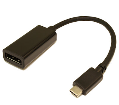 6inch USB 3 Type-C to DisplayPort Adapter 4K@60Hz, black