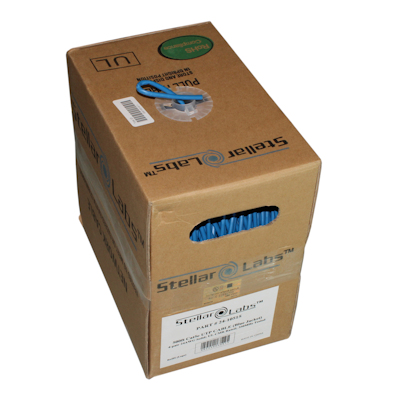 500ft CAT5E Bulk Network Cable, UTP/CMR Unshielded Solid 350MHz Blue