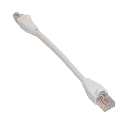 6inch Cat6 Ethernet RJ45 Patch Cable, Stranded, Snagless Booted, WHITE