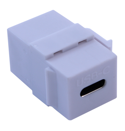 Keystone Jack Insert/Coupler USB 3 Type C to C, Female, Coupler Type, White