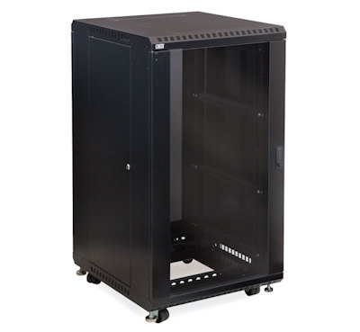 22U Linier(TM) Server Cabinet 24 inches Deep with Glass Door