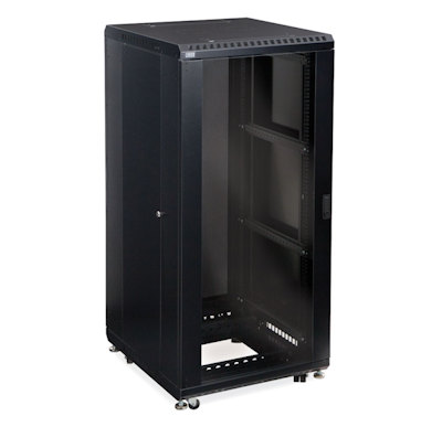 27U Linier(TM) Server Cabinet 24 inches Deep with Glass Door