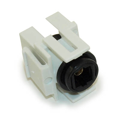 Keystone Jack Insert/Coupler Type: Toslink Optical Female/Female, White