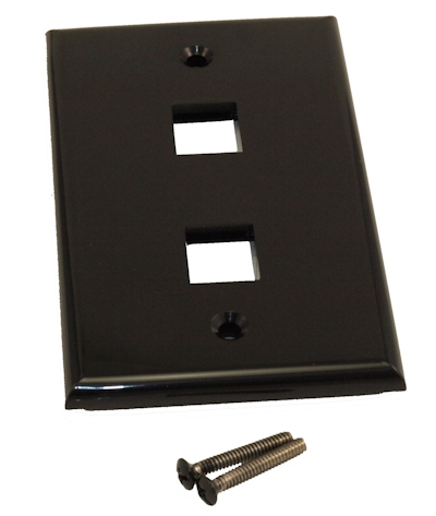 Wall plate: Keystone, 2 Hole - Black