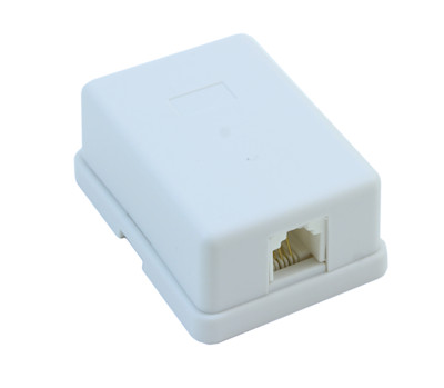 Wall plate: Surface Block Phone Jack, RJ11, White