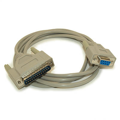 3ft Serial DB9 FEMALE to DB25 RS232 Male Cable