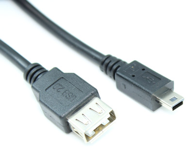 6ft USB 2.0 Certified 480Mbps Type A FEMALE to Mini-B/5-Pin MALE Cable