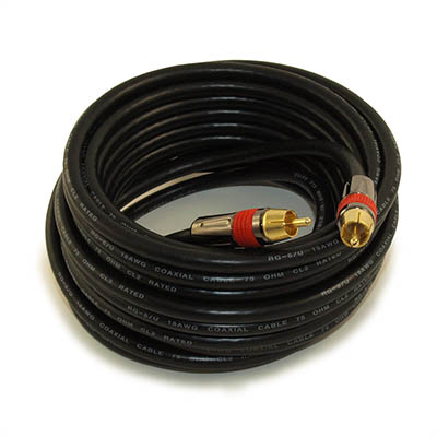 25ft 1 Wire RCA Premium Digital Audio SubWoofer/Video Cable IN WALL