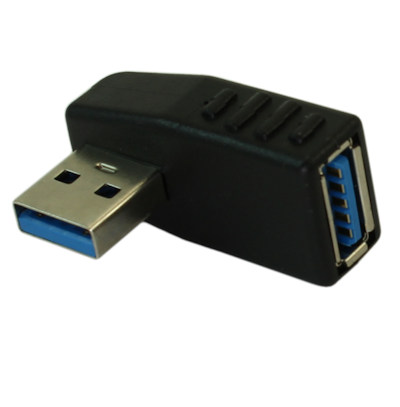 USB 3.2 Gen 1 LEFT Facing A Male to A Female 90 Degree Right Angle Adapter