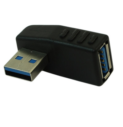 USB 3.2 Gen 1 RIGHT Facing A Male to A Female 90 Degree Right Angle Adapter