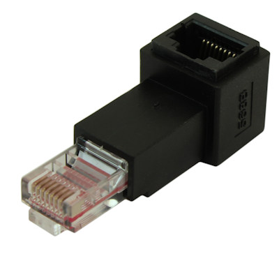RJ45 CAT6 Ethernet UP FACING Angle Adapter Male/Female 