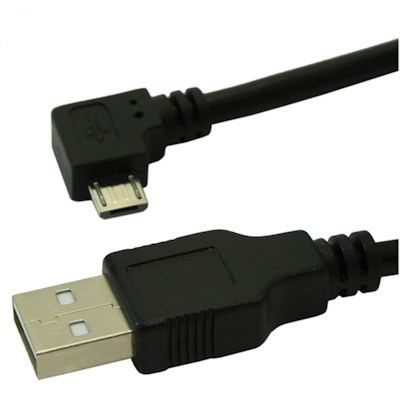 6inch USB 2.0 Type A Male to RIGHT ANGLED Micro-B 5-Pin Cable