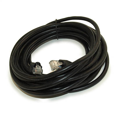 20ft Cat6 Ethernet RJ45 Patch Cable, Stranded, Snagless Booted, BLACK