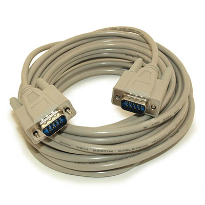25ft Serial DB9/DB9 Straight-thru RS232 Male to Male Cable