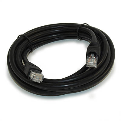 10ft Cat6 Ethernet RJ45 Patch Cable, Stranded, Snagless Booted, BLACK