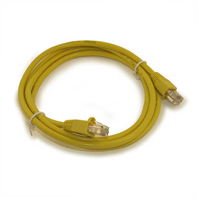 5ft Cat5E Ethernet RJ45 Patch Cable, Stranded, Snagless Booted, YELLOW
