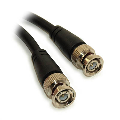 6 inch BNC Plug RG59/Coax Cable, Male to Male, Nickel Plated